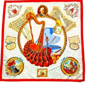 HERMES Hermès Silk Scarf  Hommage a Mozart Hermes Silk Scarf